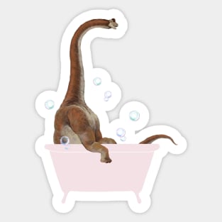 Brachiosaurus in Bathtub Sticker